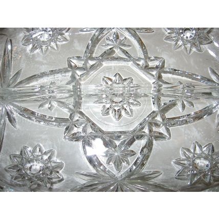 Vintage Oval Glass Handled 2 Section Relish Dish