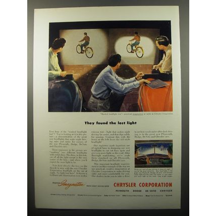 1950 Chrysler Corporation Ad - They found the lost light