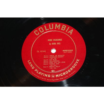 Burl Ives 10" LP with Original Cover-MORE FOLK SONS BY BURL IVES