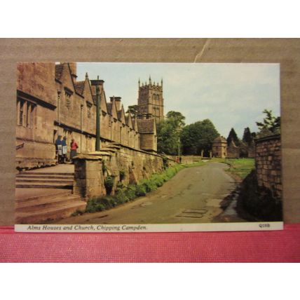 ALMS HOUSES AND CHURCH, CHIPPING CAMPDEN, Gloucestershire unused postcard =