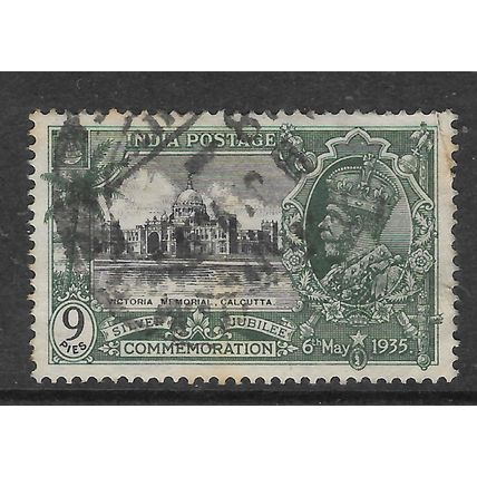 INDIA 1935 SILVER JUBILEE 9p BLACK & GREEN VICTORIA MEMORIAL SG241 FINE USED