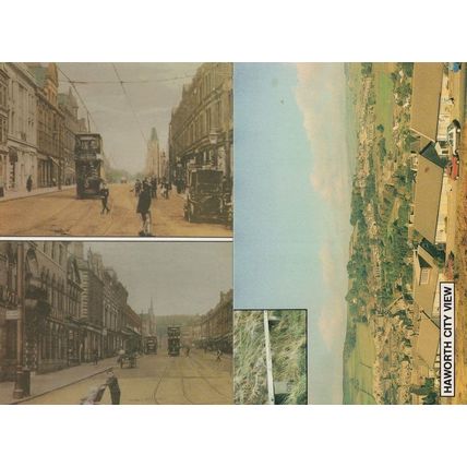 Haworth City View Old Keighley Bus 2x Yorkshire Postcard s