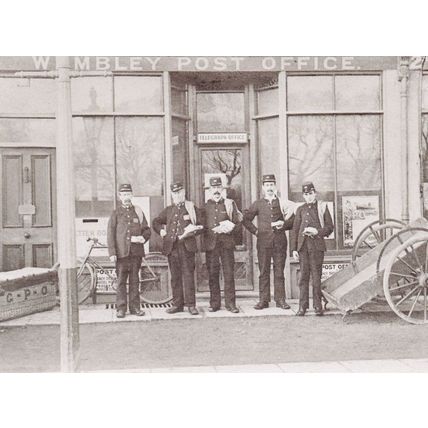 Wembley London Post Office in 1905 Postmen Postcard