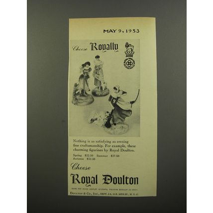1953 Royal Doulton Figurines Advertisement - Spring, Summer, Autumn