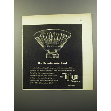 1953 Tiffin Renaissance Bowl Advertisement