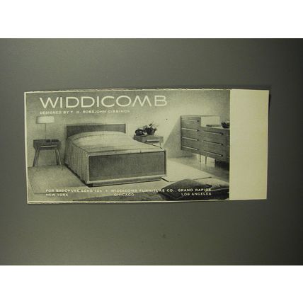 1953 Widdicomb Bedroom Furniture by T.H. Robsjohn-Gibbings Ad
