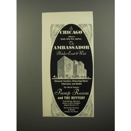 1953 The Ambassador Hotel Ad - In Chicago there is really only one address