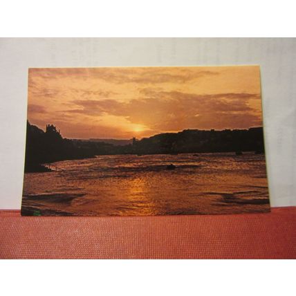 SUNSET OVER BRIXHAM, DEVON unused postcard Colourmaster dated 1984 =