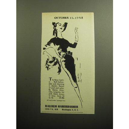 1958 Raleigh Haberdasher Dress by Stacey Ames Ad - The Beau Catcher