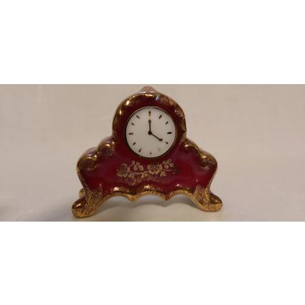 Vintage Porcelain Miniature Mantle Clock 1970s - LA Limoges France No. 947