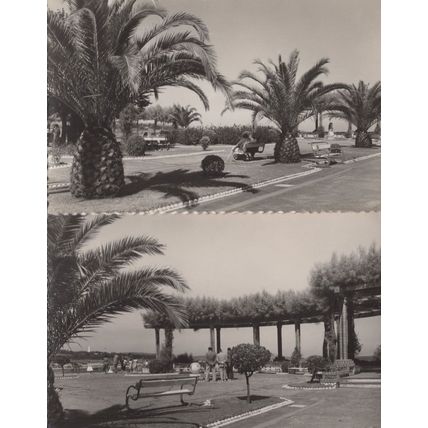 Santander Jardine de Piquio World Globe 2x Vintage RPC Spain Postcard s