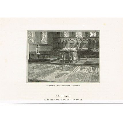Coham Church, Chancel with Tombs & Brasses, Book Illustration (Print), c1891
