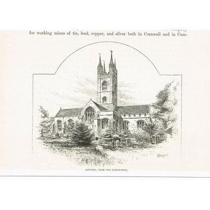 Ashford, St Marys from the NW, Book Illustration (Print), c1891