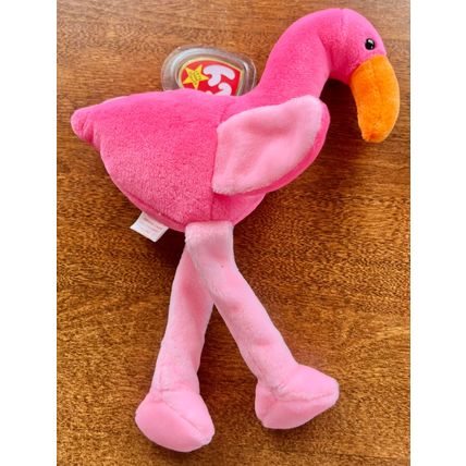 Pinky the Flamingo 10" Beanie Baby Stuffed Animal Toy TY Retired Rare
