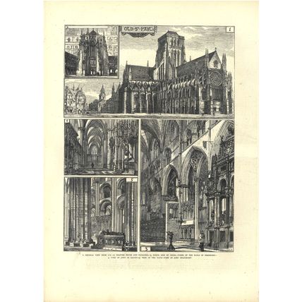 OLD ST. PAUL’S 1872 Henry William Brewer - Horace Harral VICTORIAN ENGRAVINGS
