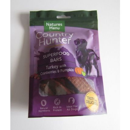 NATURES MENU COUNTRY HUNTER SUPERFOOD NATURAL DOG TREAT BAR 100G RICH IN PROTEIN