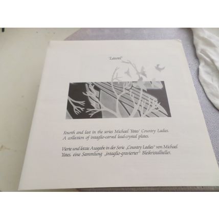 MICHAEL YATES - COUNTRY LADIES - LAUREL - MORGANTOWN - LEAD CRYSTAL PLATE -BOXED