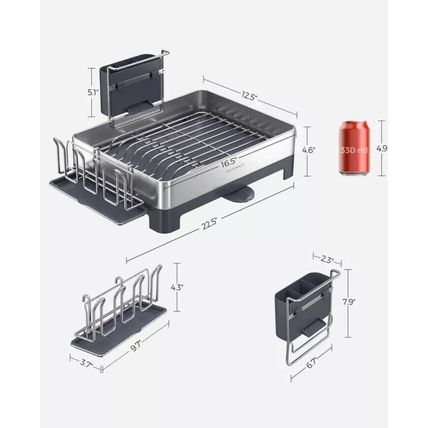 Stainless Steel Dish Drying Rack for Kitchen Counter Dish Drainers (Medium)