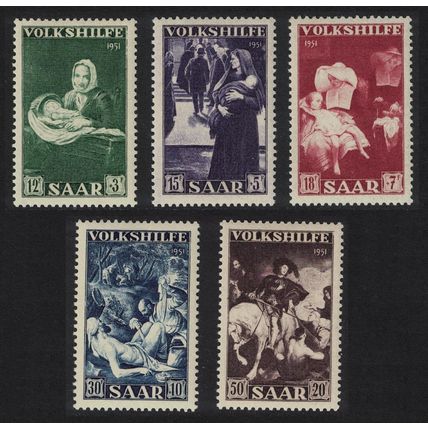 Saar Paintings National Relief Fund 5v 1951 MH SG#306-310