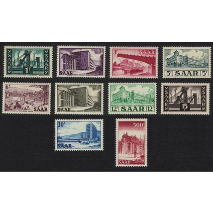 Saar Definitives 10v 1952 MH SG#316=334