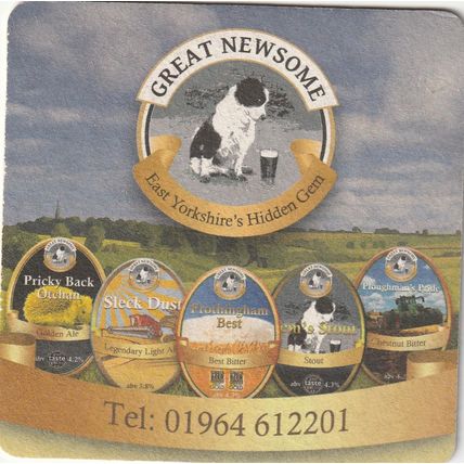 BEER MAT - GREAT NEWSOME BREWERY - VARIOUS BEERS - (Cat No 005) - (2013)