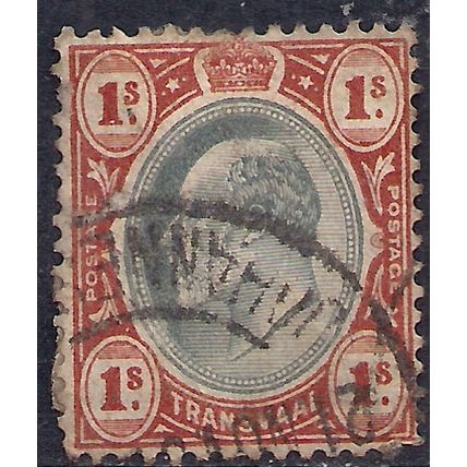 Transvaal South Africa 1905 KEV11 1/-d Black & Brown used SG 267 ( K184 )