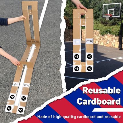 Basketball Court Stencil, Driveway Basketball Court Marking Kit, Clear Instructi