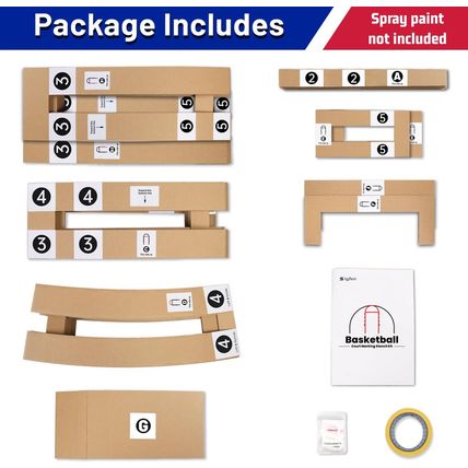 Basketball Court Stencil, Driveway Basketball Court Marking Kit, Clear Instructi