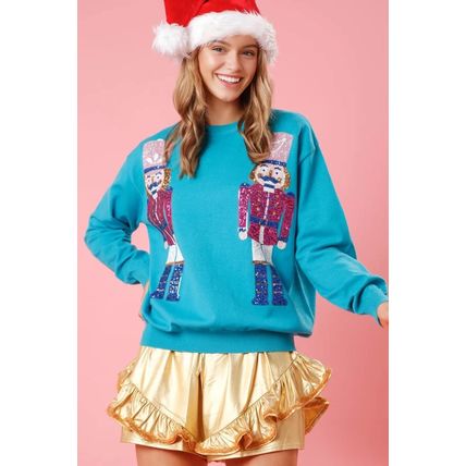 Blue Nutcracker Christmas Crew Neck Sweatshirt