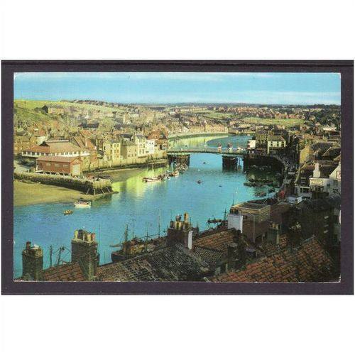 POST CARD THE HARBOUR WHITBY NORTHUMBERLAND 1972 USED