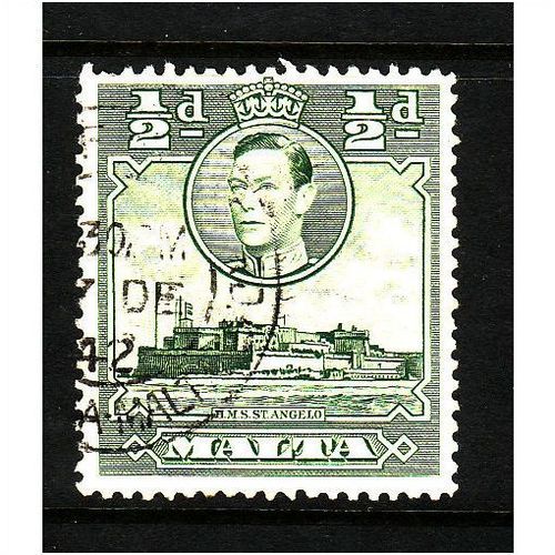 MALTA 1938 SG 218 1/2d GREEN FINE USED #2