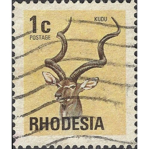 RHODESIA, MAMMALS, Kudu, beige 1974, 1c, #4