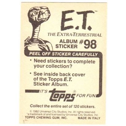 1982 Topps ET Album Sticker # 98
