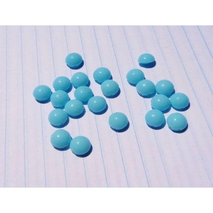 Aqua Blue Dome Round Nailhead Beads 8mm 20 Pieces Sew On bd027