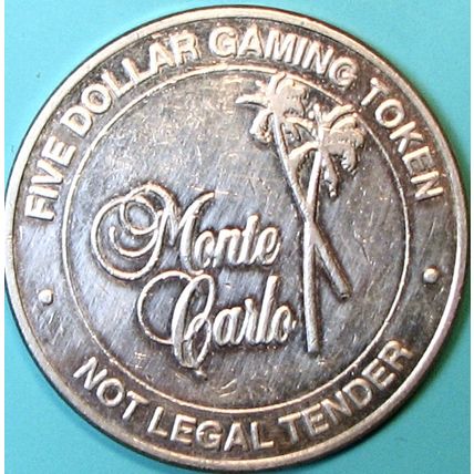 Monte Carlo. $5 Casino Token. Pompano Beach, FL. Day Cruise. F90.