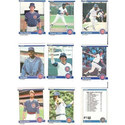 1984 Fleer Chicago Cubs team set 23 cards- Sold cheap for discolored borders