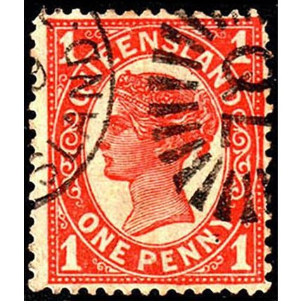 Australia QLD 1897 Queen Victoria 1d Used Stamp One Penny