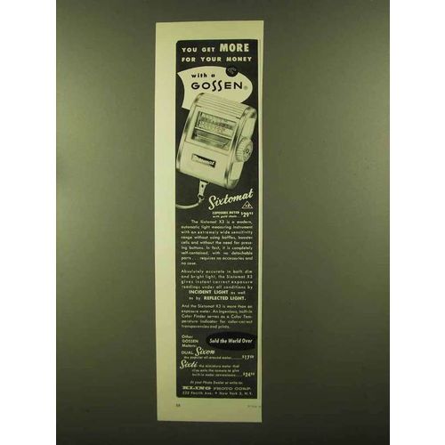 1956 Gossen Sixtomat Exposure Meter Ad - Get More