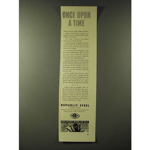 1960 Republic Steel Ad - Once upon a time