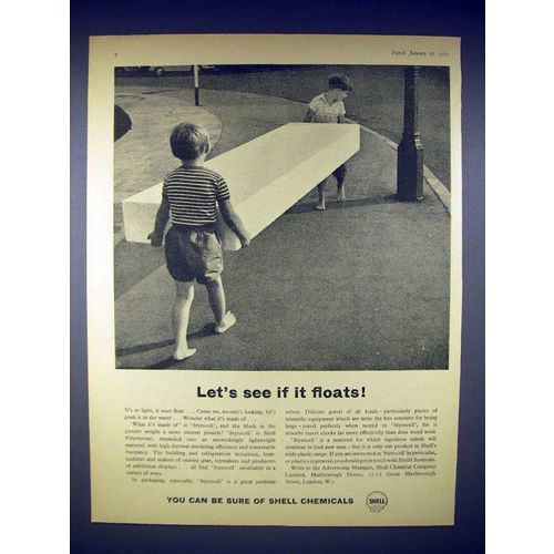 1960 Shell Chemicals Ad - See if It Floats!