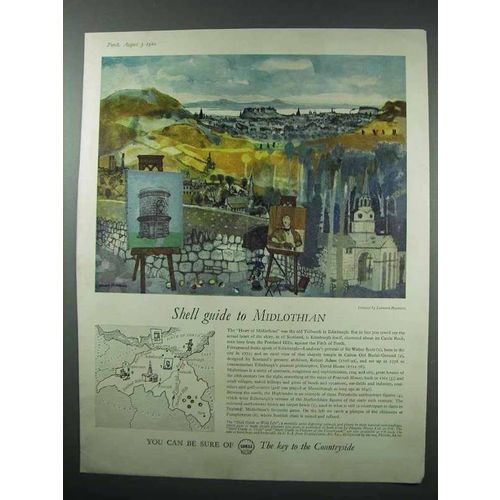 1960 Shell Oil Ad - Midlothian - Leonard Rosoman