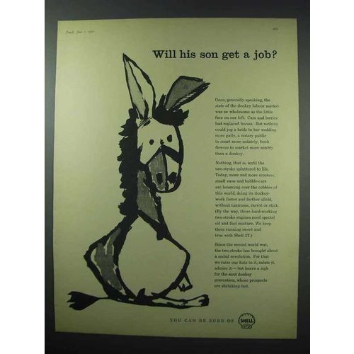 1960 Shell Oil Ad - Will His Son Get a Job?