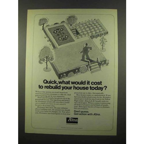 1975 Aetna Insurance Ad - Rebuild Your House Today