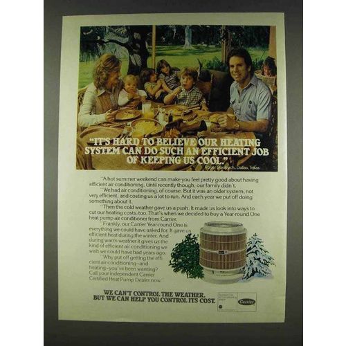 1978 Carrier Heat Pump Ad - Roger Staubach - Believe