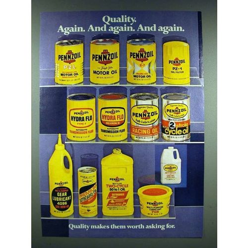 1979 Pennzoil Motor Oil Ad - Quality Again and Again