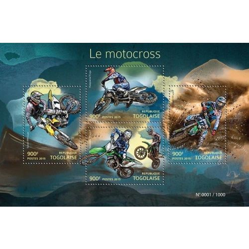 TOGO 2015 SHEET MNH MOTOCROSS MOTORCYCLING MOTOCICLISMO SPORTS DEPORTES 4