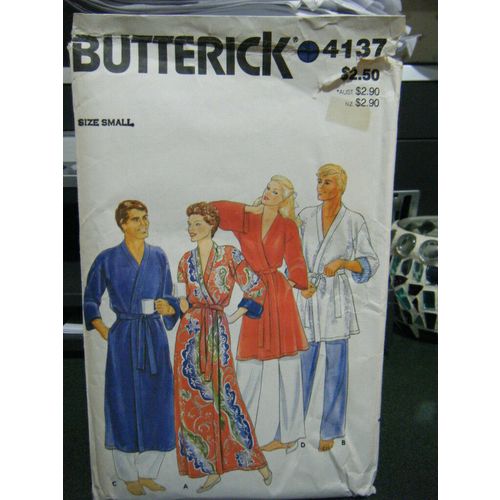 Butterick 4137 Adult's Robe & Belt Pattern - Size Small
