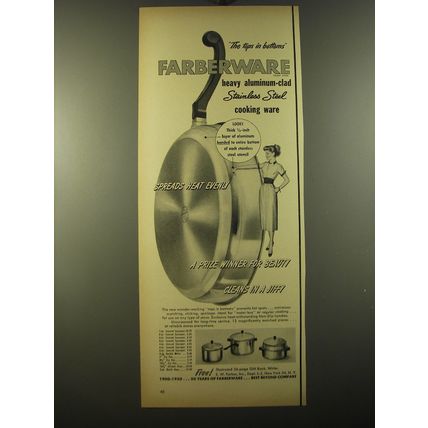 1950 Farberware Stainless Steel Cooking Ware Advertisement - The tops in bottoms