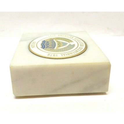 1776 American Revolution 1976 Bicentennial Paperweight Oregon White (E2)
