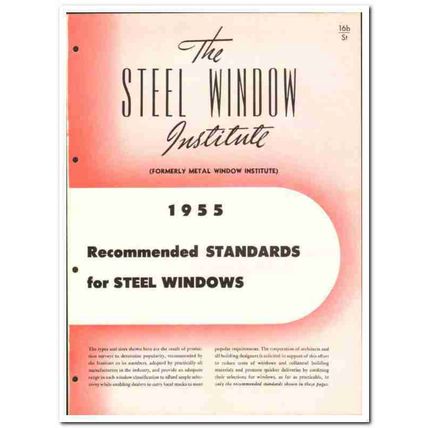 Steel Window Institute 1955 vintage catalog Recommended Standards